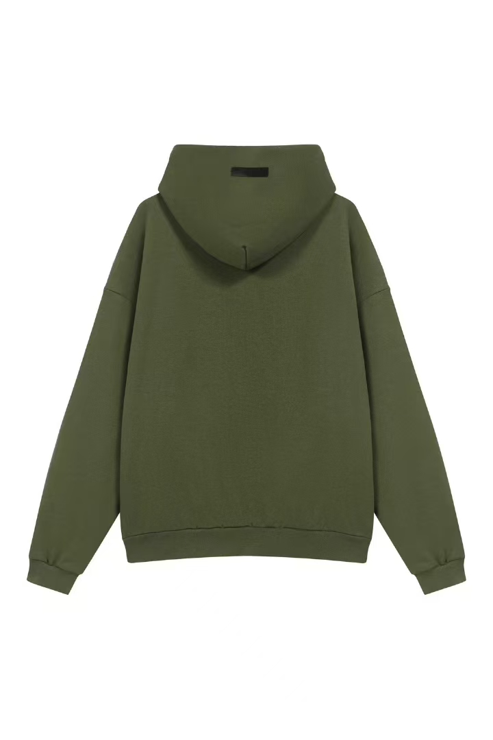 RSNOW Fear of God Essentials Fleece Hoodie Black/Dark Heather/Military