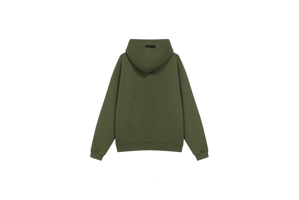 RSNOW Fear of God Essentials Fleece Hoodie Black/Dark Heather/Military