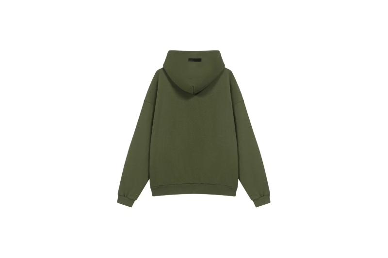 RSNOW Fear of God Essentials Fleece Hoodie Black/Dark Heather/Military