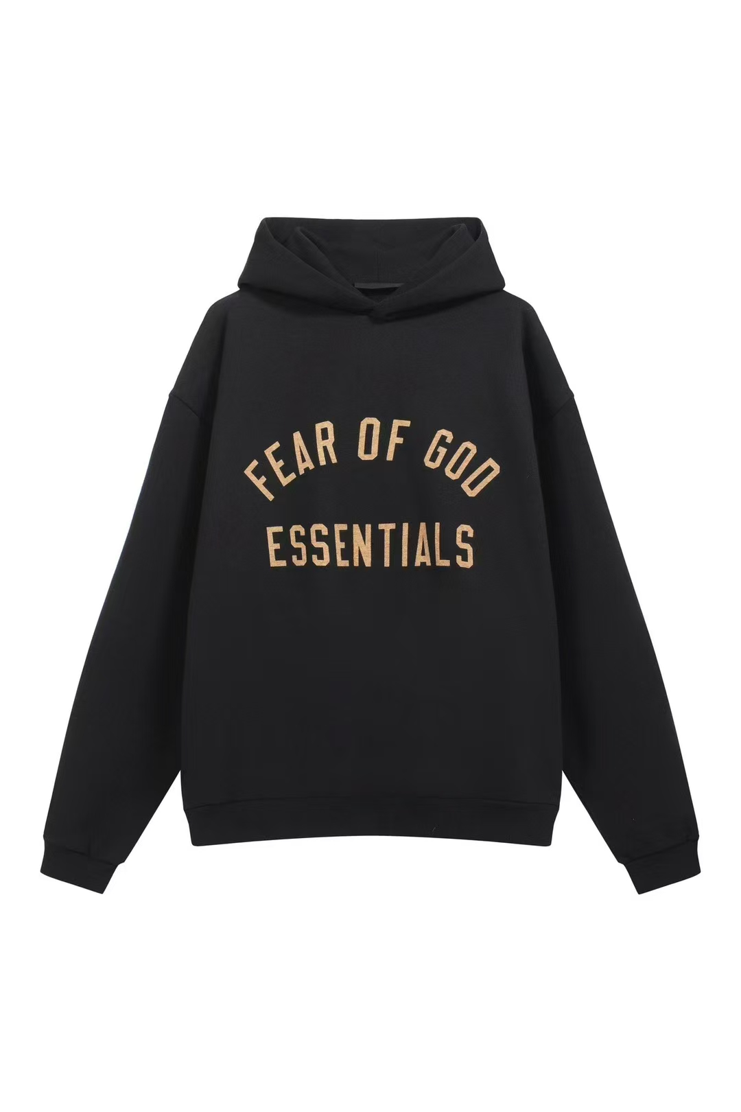 RSNOW Fear of God Essentials Fleece Hoodie Black/Dark Heather/Military