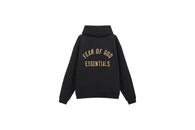 RSNOW Fear of God Essentials Fleece Hoodie Black/Dark Heather/Military 02