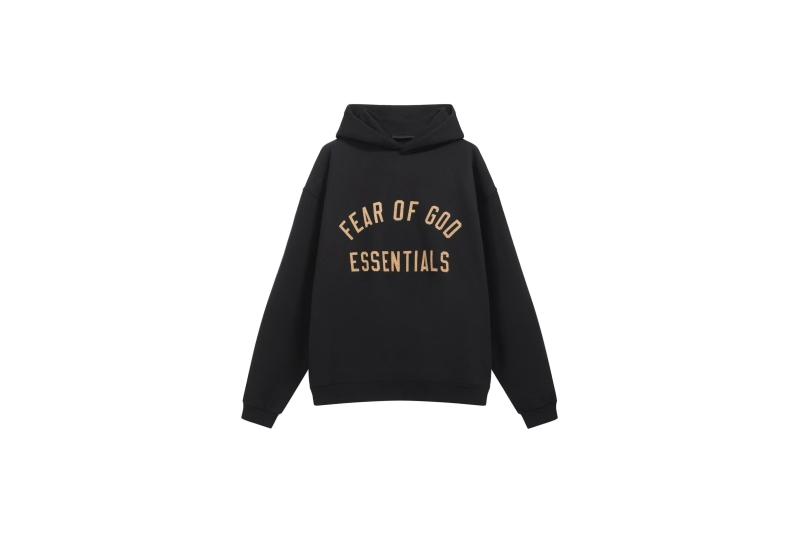 RSNOW Fear of God Essentials Fleece Hoodie Black/Dark Heather/Military