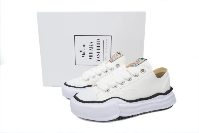 Maison Mihara Yasuhiro White and Black Lines Rep Sneakers