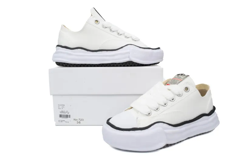 Maison Mihara Yasuhiro White and Black Lines Rep Sneakers