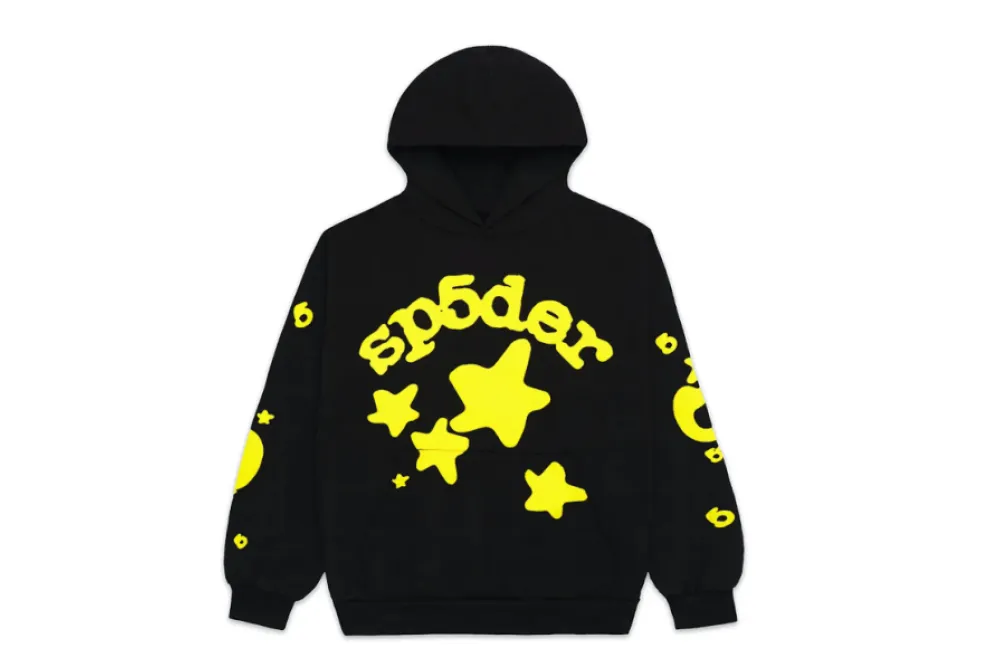 Sp5der Worldwide Beluga Hoodie Onyx/Yellow