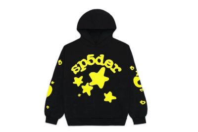 Sp5der Worldwide Beluga Hoodie Onyx/Yellow 01