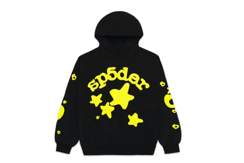 Sp5der Worldwide Beluga Hoodie Onyx/Yellow