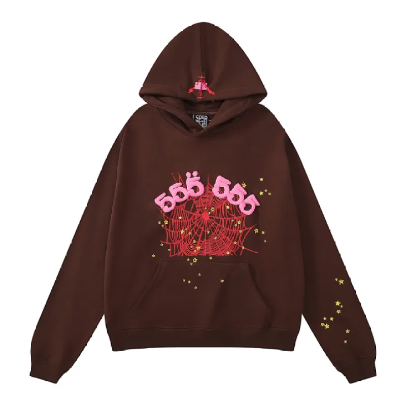Repssneaker Sp5der Angel Number Hoodie Brown SS22