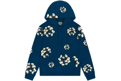 Denim Tears x CPFM Cactus Tears Wreath Hoodie Navy 01