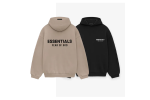 Fear of God Essentials Fleece Hoodie in Black/Desert Sand