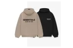 Fear of God Essentials Fleece Hoodie in Black/Desert Sand