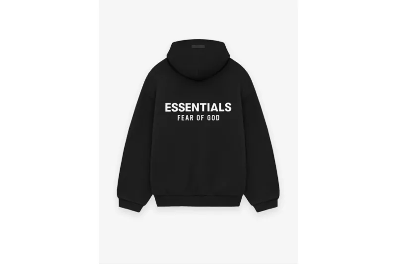 Fear of God Essentials Fleece Hoodie in Black/Desert Sand