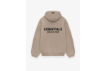Fear of God Essentials Fleece Hoodie in Black/Desert Sand