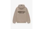 Fear of God Essentials Fleece Hoodie in Black/Desert Sand