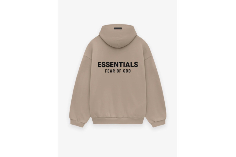 Fear of God Essentials Fleece Hoodie in Black/Desert Sand