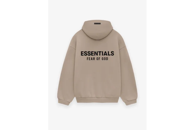 Fear of God Essentials Fleece Hoodie in Black/Desert Sand