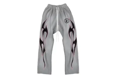 Hellstar Grey Future Flame Sweatpants Grey 01