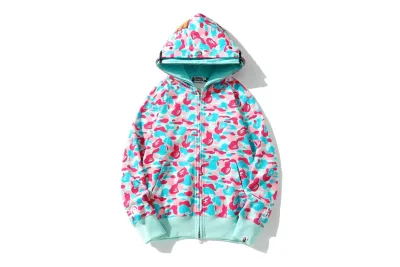 BAPE Store Miami Pullover Hoodie Pink and Blue 01