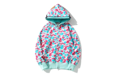 BAPE Store Miami Pullover Hoodie Pink and Blue 01