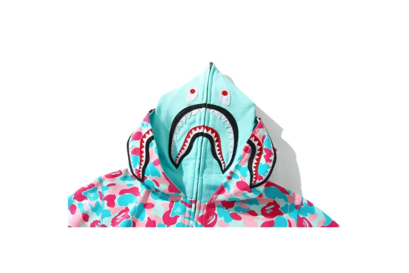 BAPE Store Miami Pullover Hoodie Pink and Blue