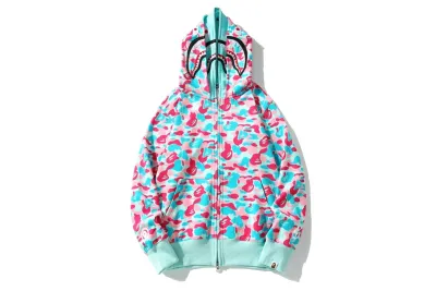 BAPE Store Miami Pullover Hoodie Pink and Blue 02