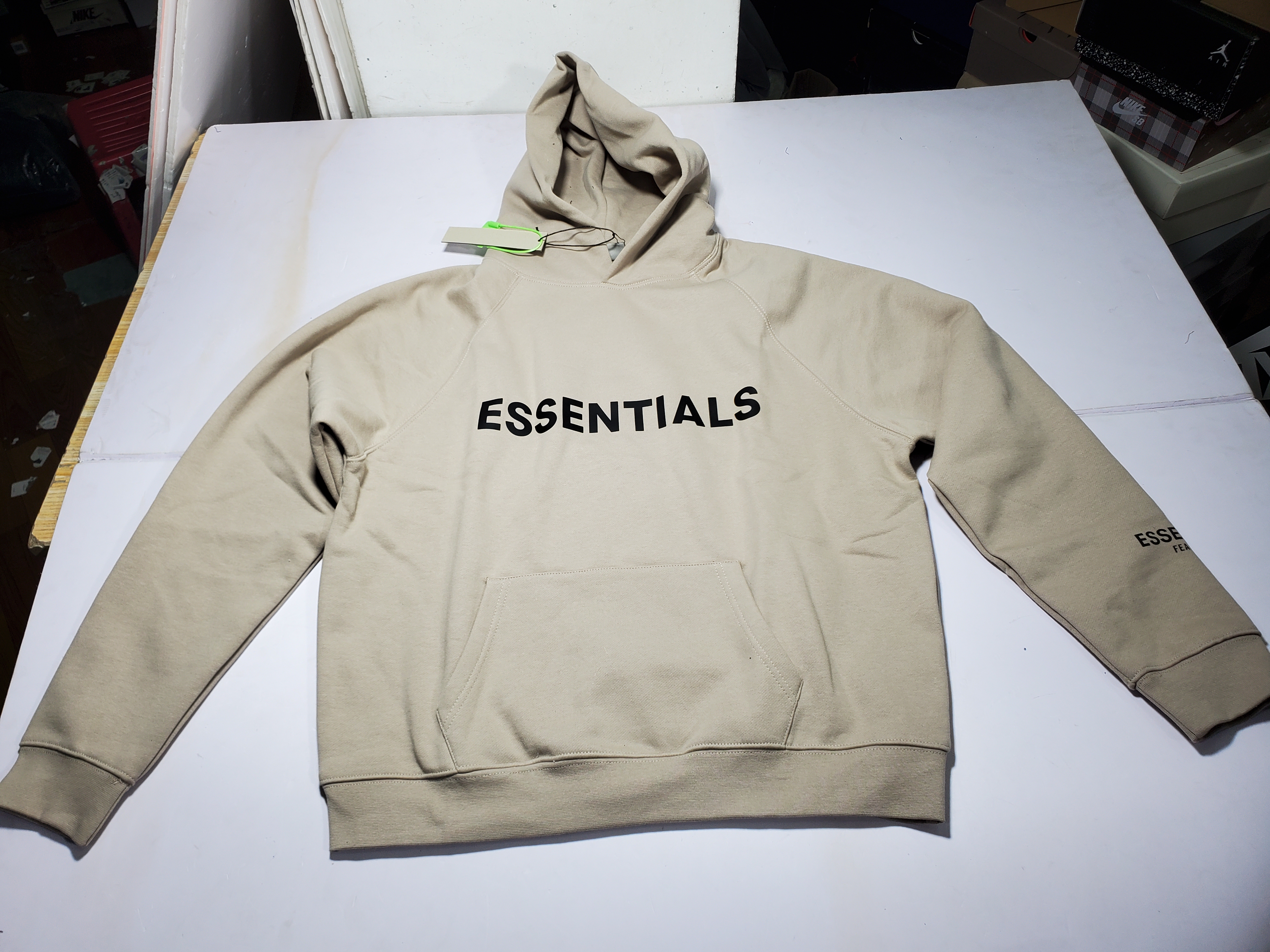 Fear of God Essentials Pullover Hoodie Applique Logo Taupe