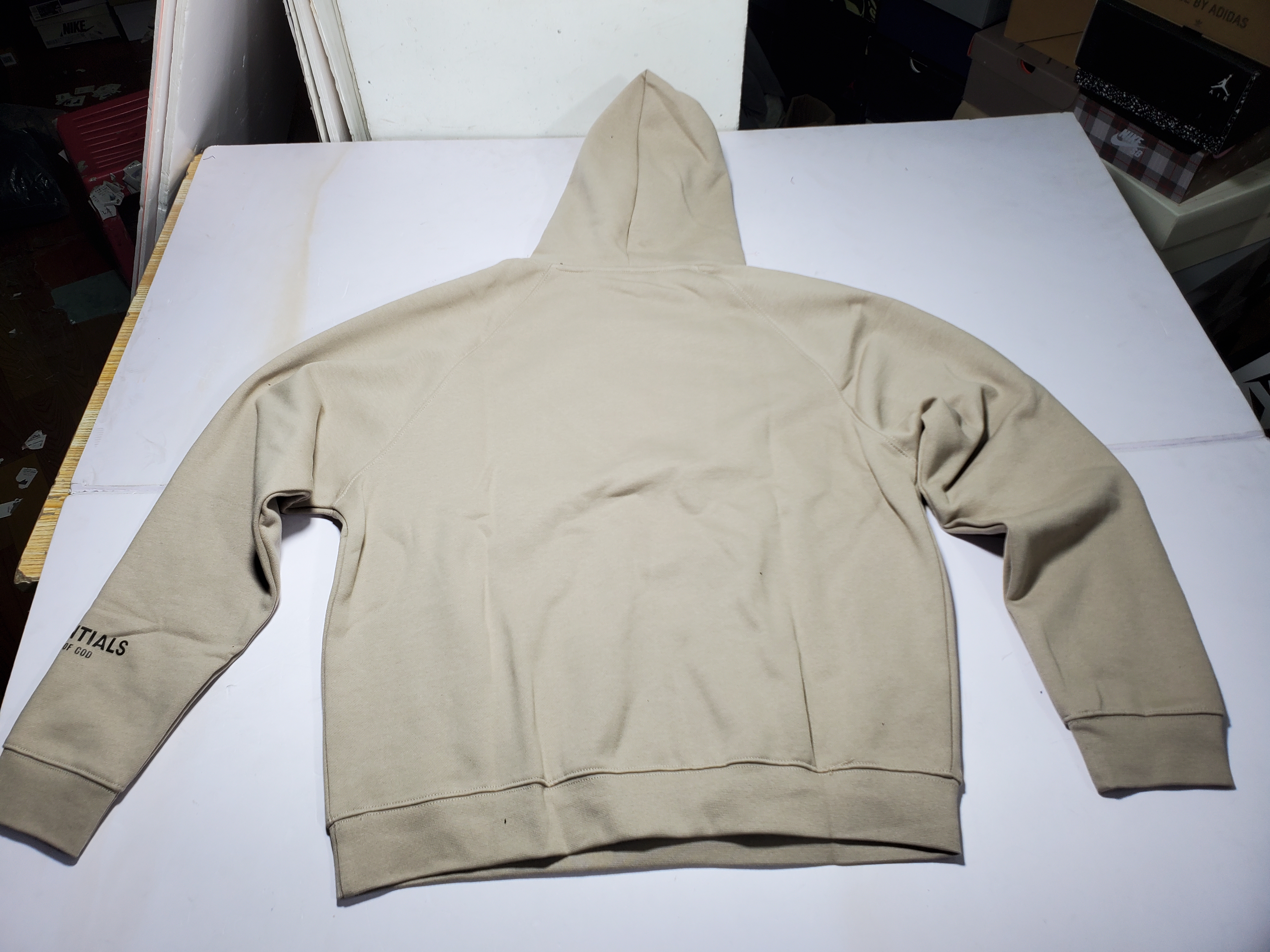 Fear of God Essentials Pullover Hoodie Applique Logo Taupe