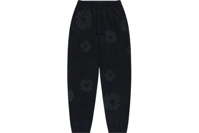 Denim Tears Cotton Wreath Sweatpants Black Monochrome 01