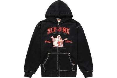 Designed True Religion Zip Up Hooded Sweatshirt Black 01