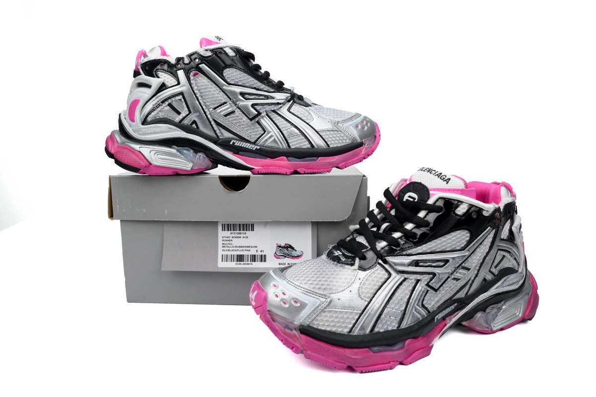 Balenciaga Runner Worn Out Silver Pink 772767 W3RBW 9155