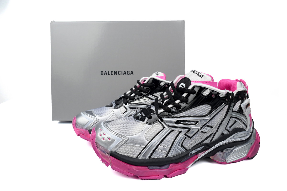 Balenciaga Runner Worn Out Silver Pink 772767 W3RBW 9155