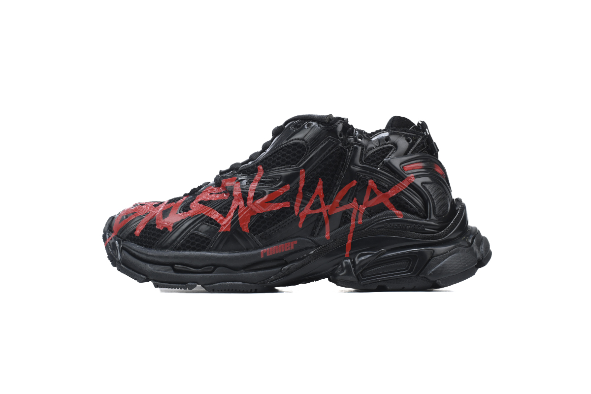 Balenciaga Runner Graffiti Black Red 677403W3RBQ1060