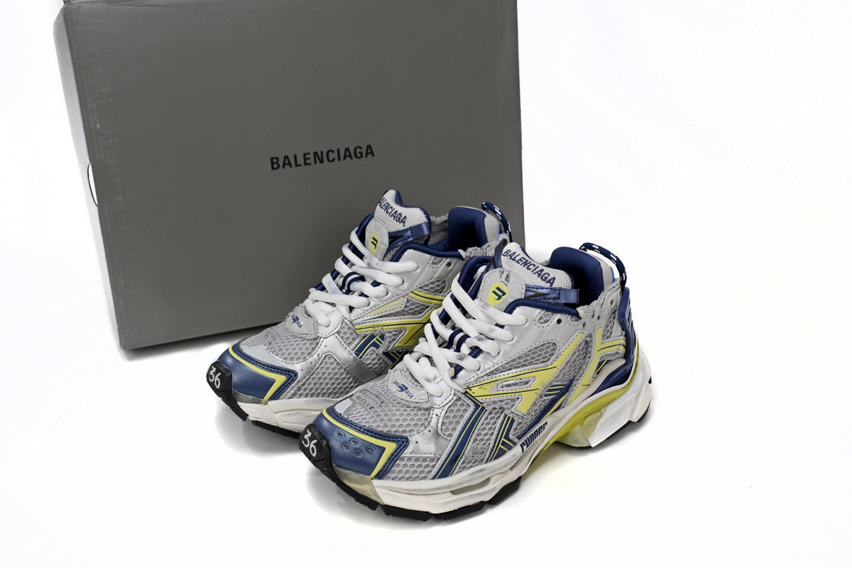 Balenciaga Runner White Blue Yellow 677403 W3RB5 9174