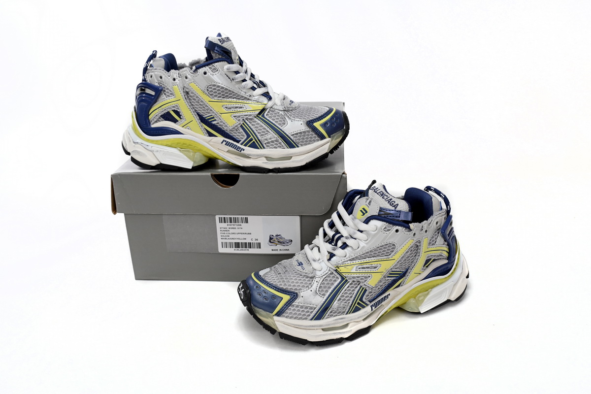 Balenciaga Runner White Blue Yellow 677403 W3RB5 9174