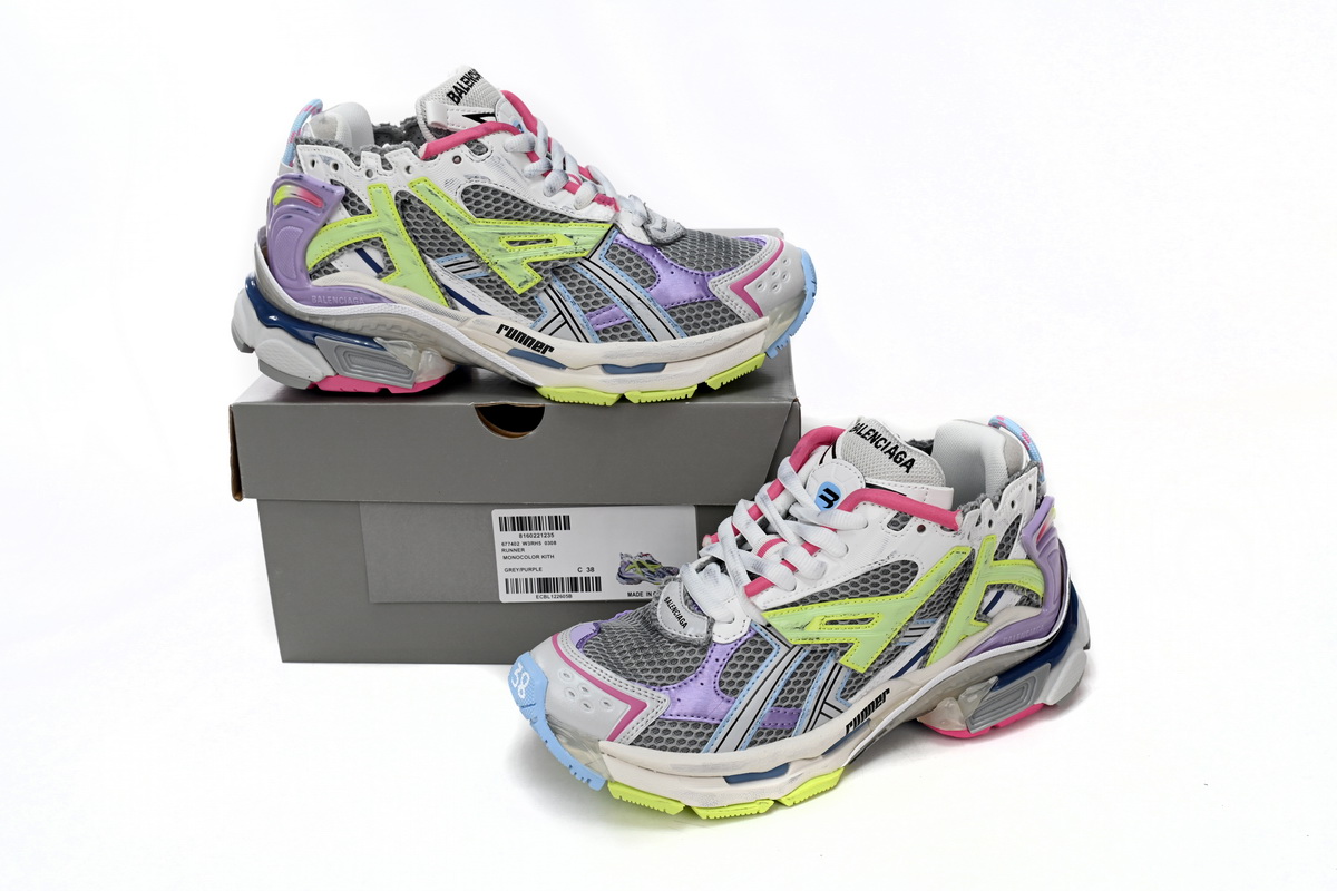 Balenciaga Runner White Yellow Purple Fake