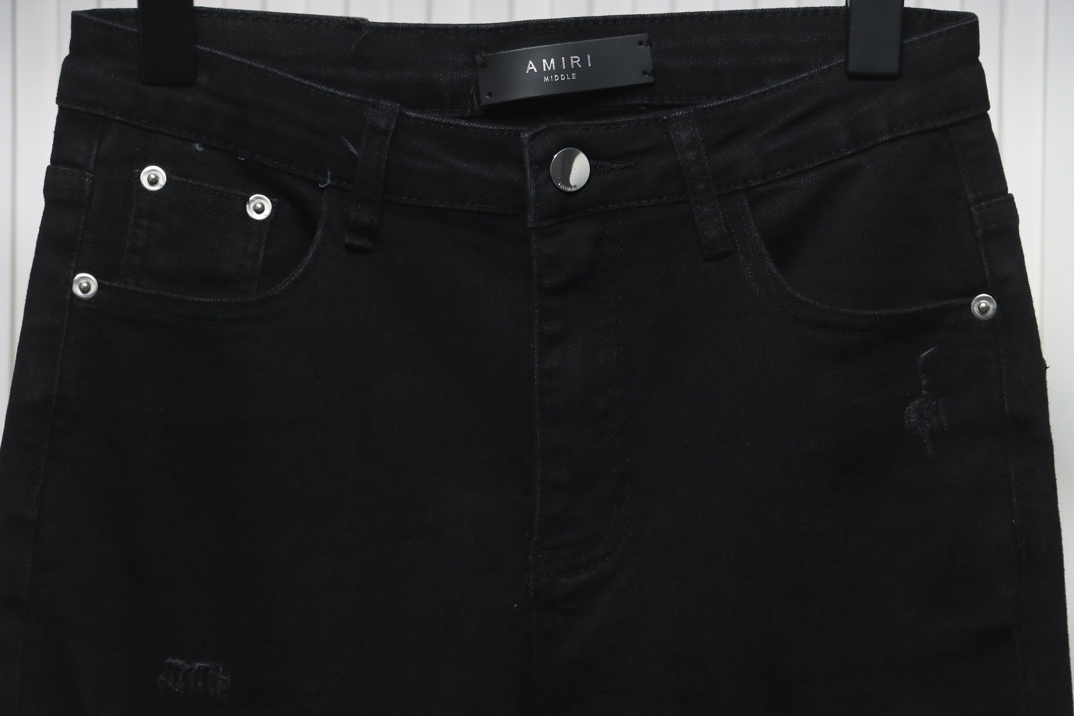 AMIRI Black Denim Distressed Jeans