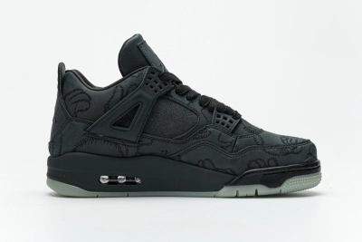 Kaws X Air Jordan 4 Retro Black Reps Sneakers 930155-001 02