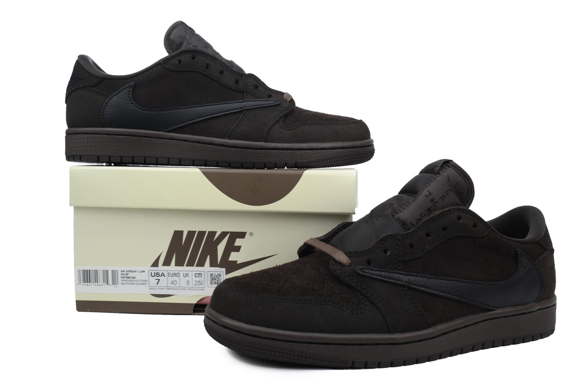 Jordan 1 Travis Scott Velvet Brown Rep