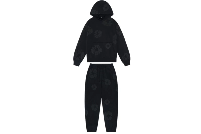 Denim Tears Cotton Wreath Tracksuit Black Monochrome 01