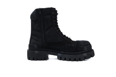 Balenciaga Black Canvas Distressed Strike Boots 02