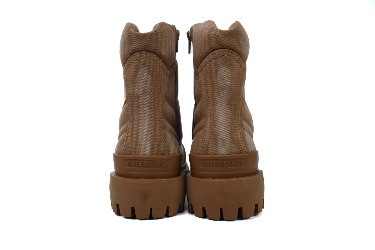 Balenciaga Brown Canvas Distressed Strike Boots
