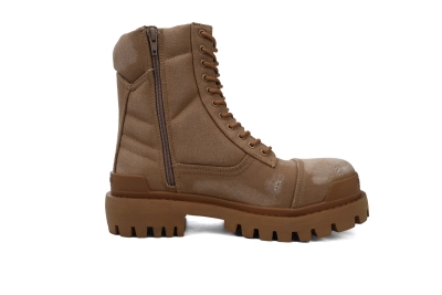 Balenciaga Brown Canvas Distressed Strike Boots 02