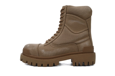 Balenciaga Brown Canvas Distressed Strike Boots 01