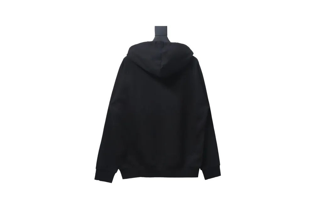 Burberry Zip Up Hoodie With Check Hood Black Archive Beige