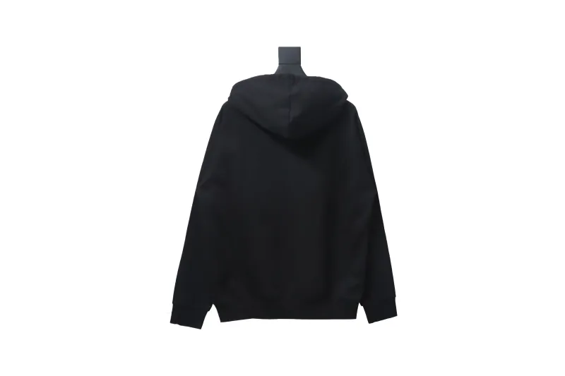 Burberry Zip Up Hoodie With Check Hood Black Archive Beige
