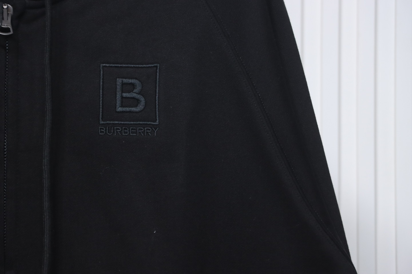 Brand Zip Up Hoodie With Check Hood Black Archive Beige