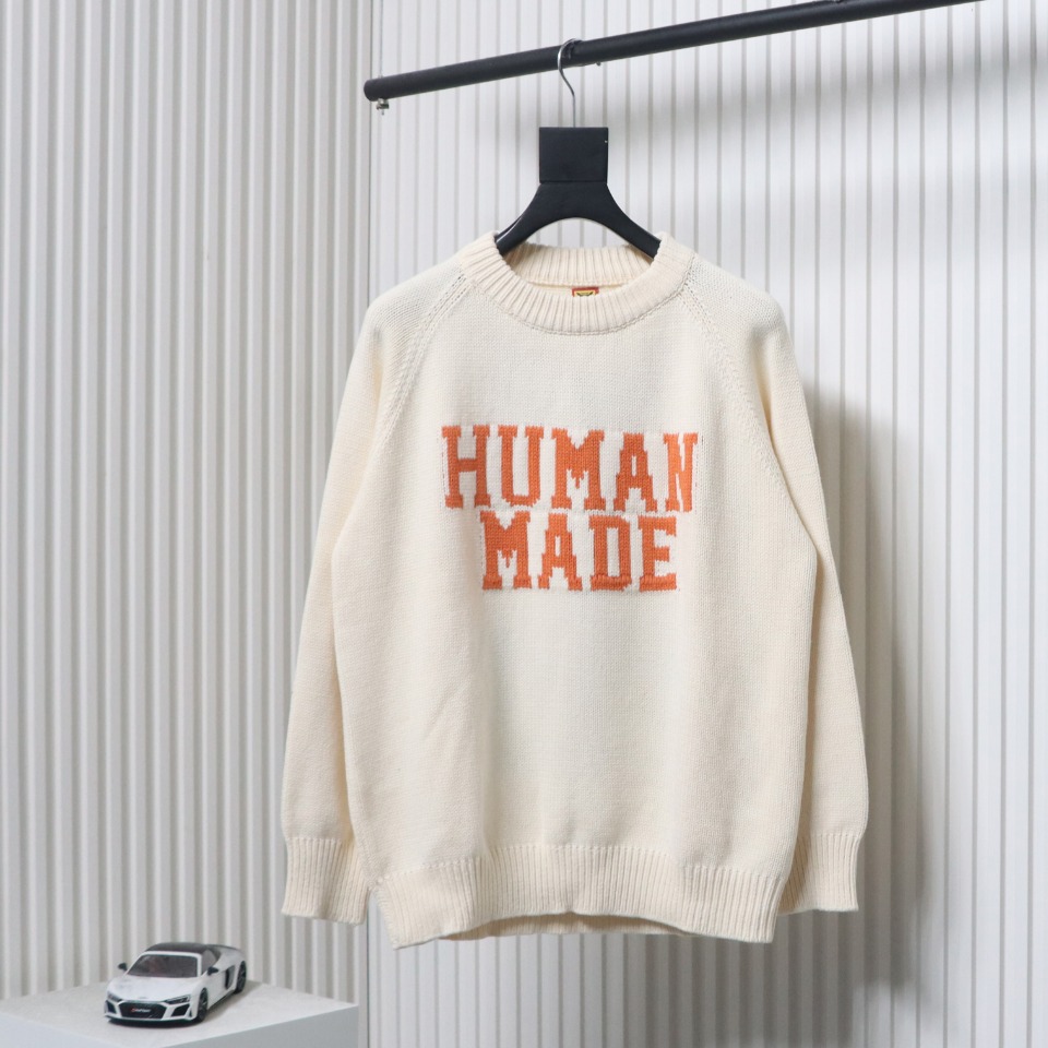 Human Made Bear Raglan Knit Sweater Beige