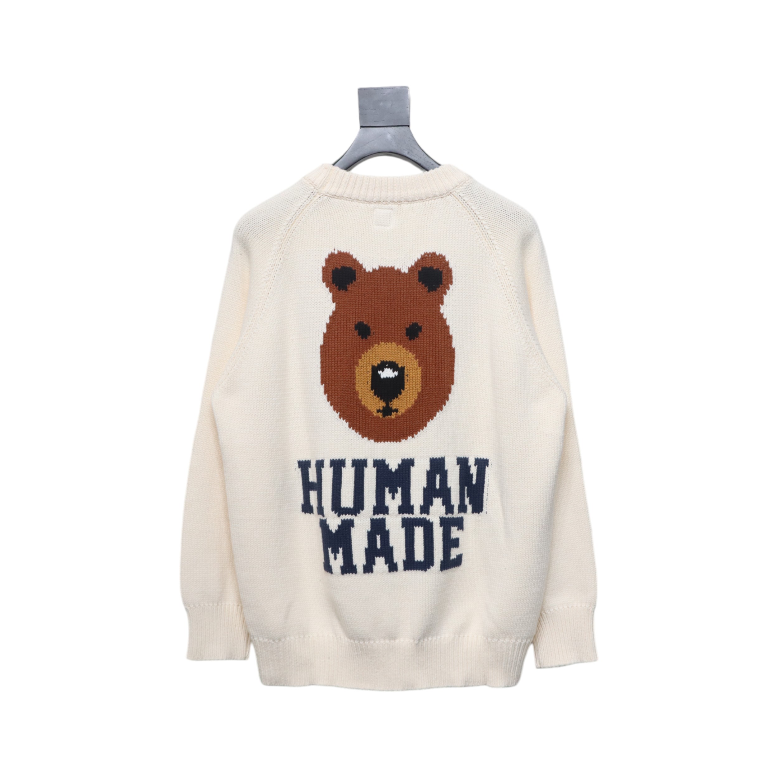 Human Made Bear Raglan Knit Sweater Beige