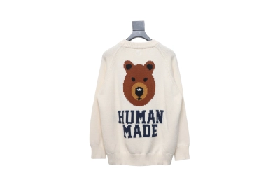 Human Made Bear Raglan Knit Sweater Beige 01