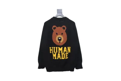 Human Made Bear Raglan Knit Sweater Black 01